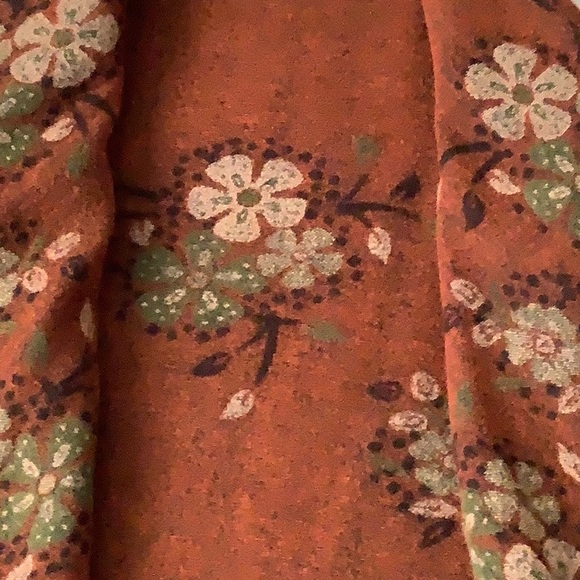 Rust and Black Floral Embroidered Wool Blend Jacket - Picture 4 of 12